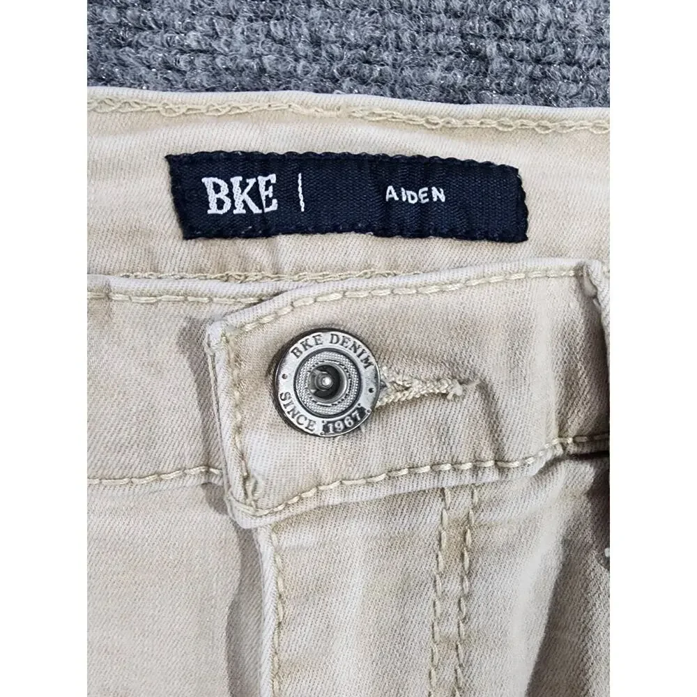 BKE Aiden Men's 30x32 Slim Fit Bootcut Stretch Denim Khaki Beige FPS6638R